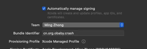 Xcode’s Automatically manage signing