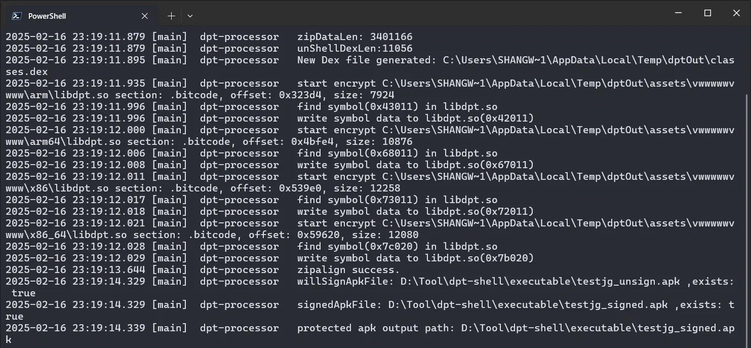 Running dpt.jar on the demo APK