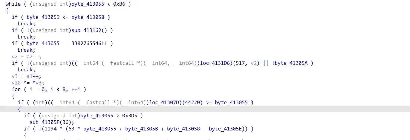 Bogus control flow, before deobfuscation
