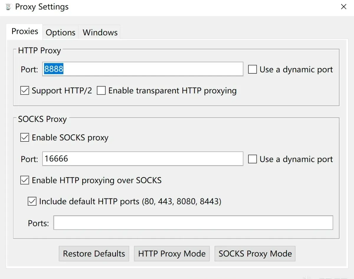 Charles Proxy Settings