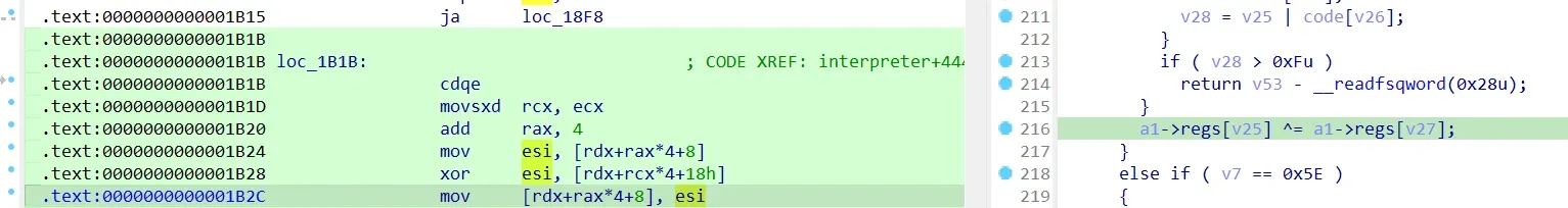 XOR instruction branch