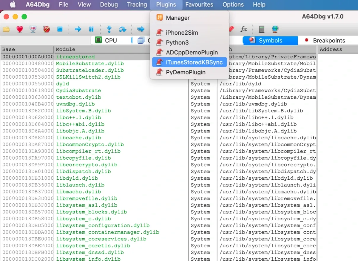 Running the iTunesStoredKBSync plugin