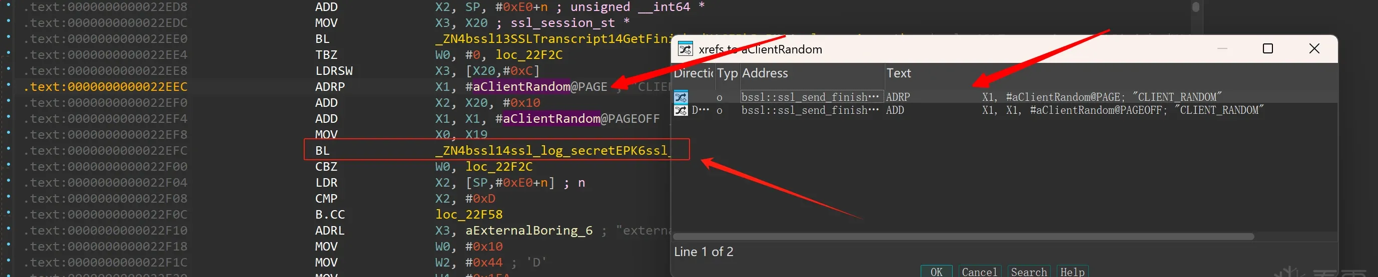 Instruction referencing CLIENT_RANDOM