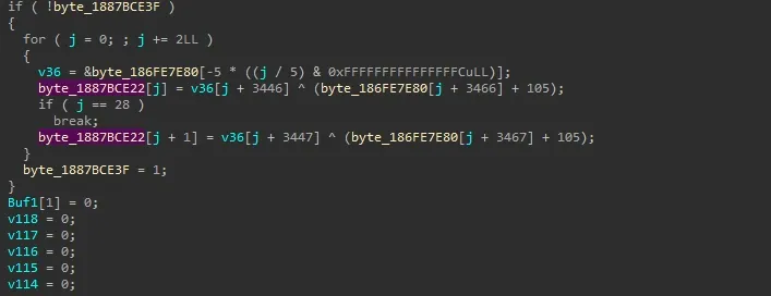Signature applied in IDA