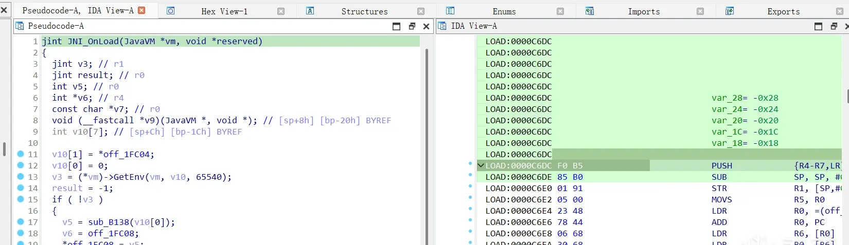 JNI_OnLoad address in IDA