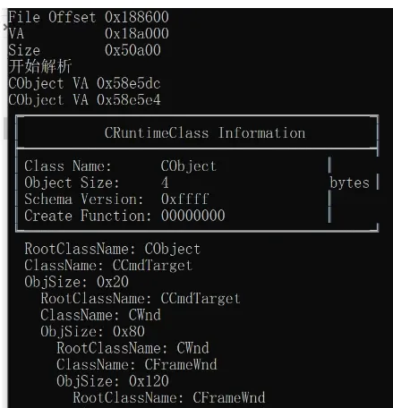 Dumped class hierarchy