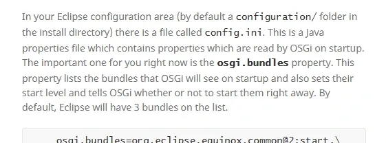 Equinox config.ini documentation