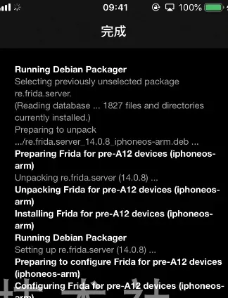 Frida tweak installed in Cydia