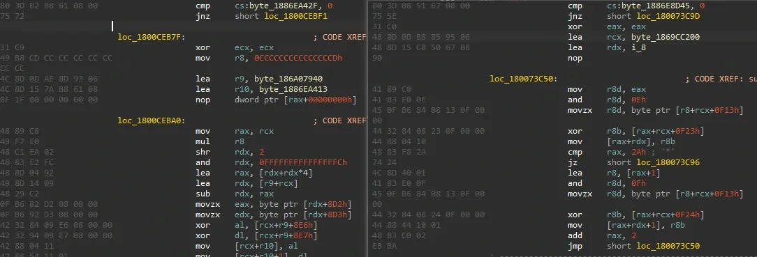 Two decryption patterns