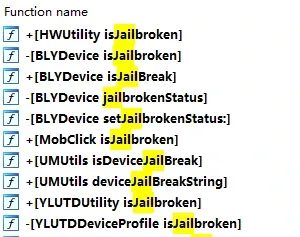 Jailbreak-detection APIs in IDA