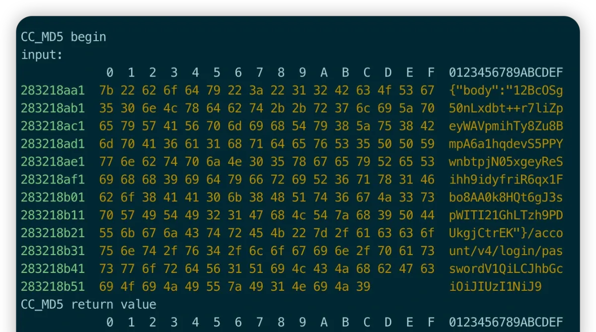 MD5 input composition confirmed