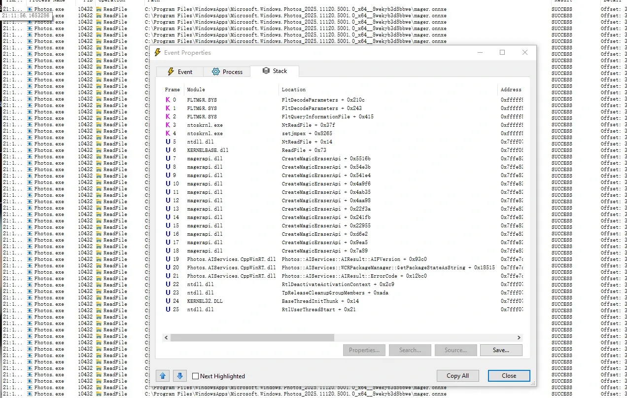 Tracing the call chain