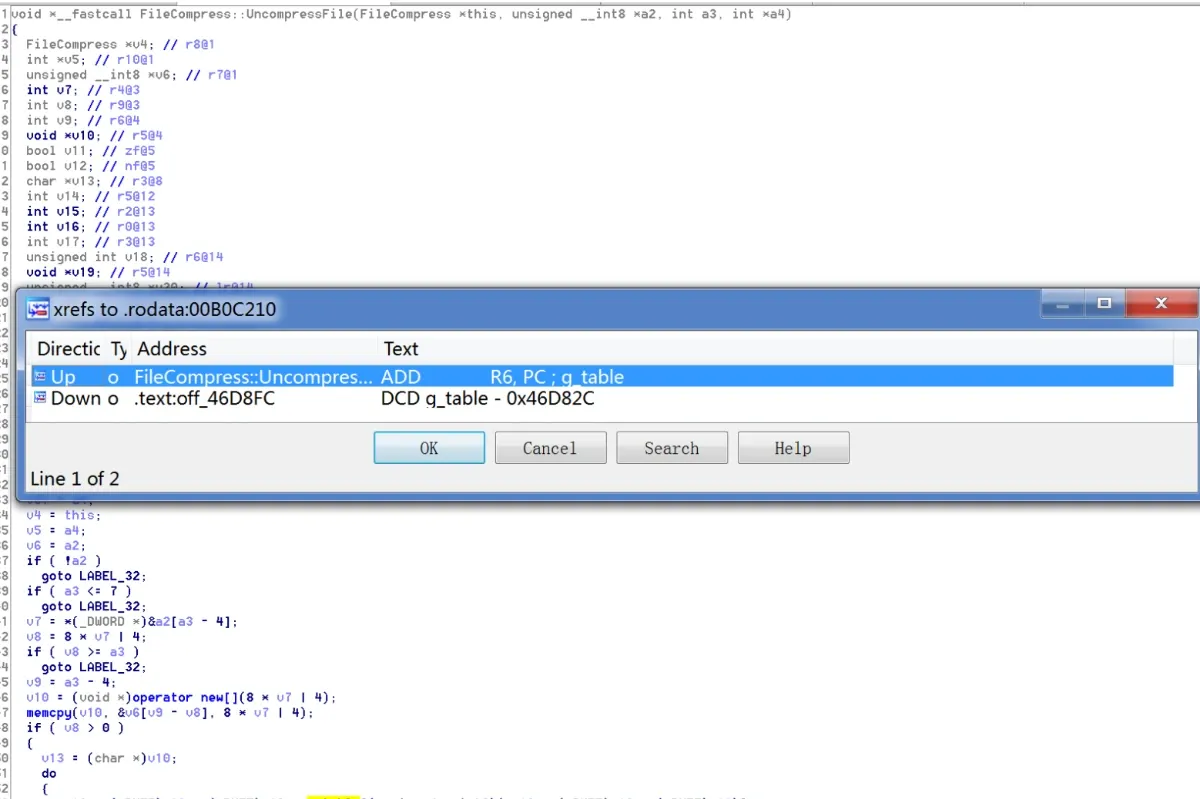 g_table is referenced only once
