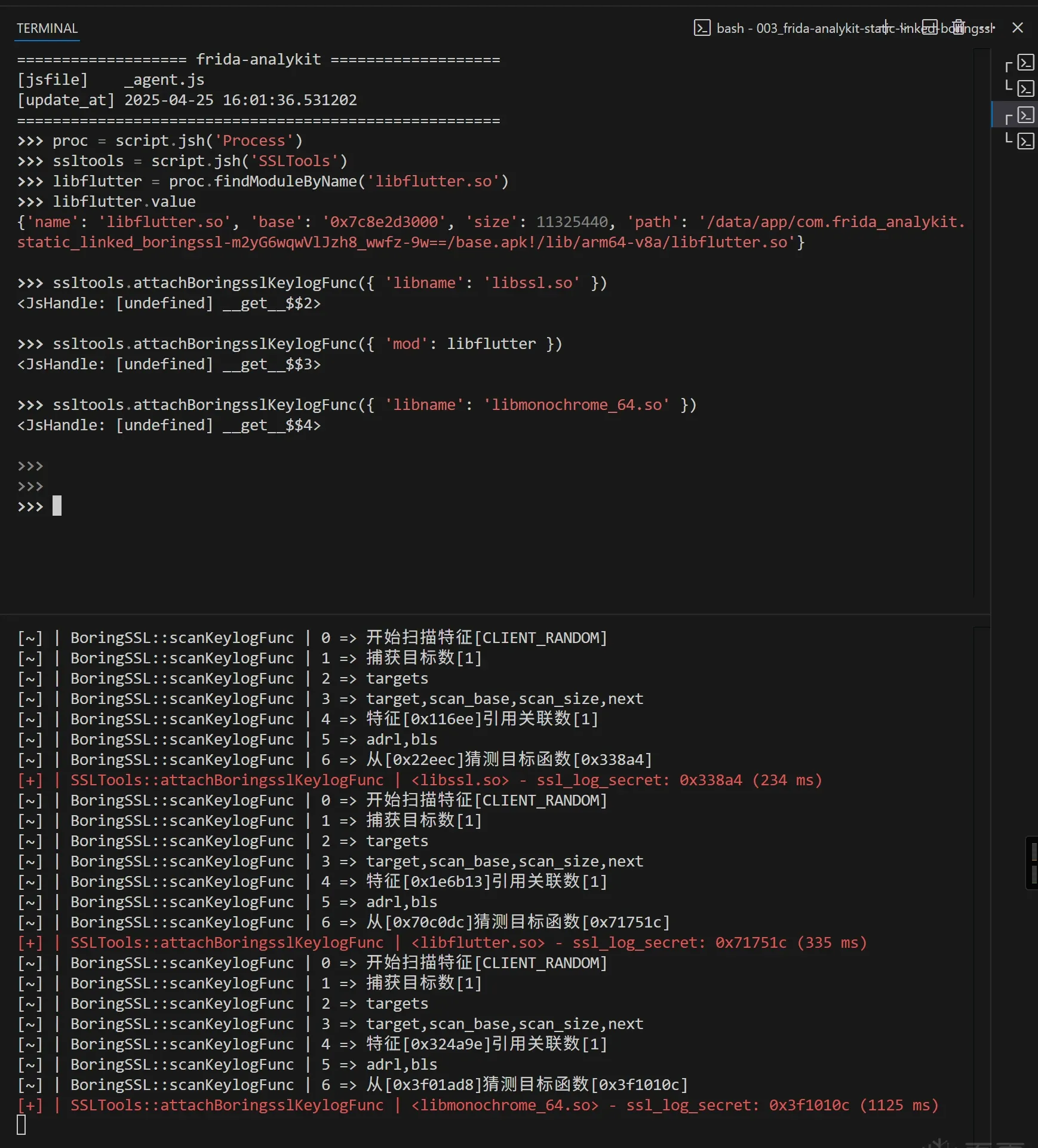 Injecting BoringSSL for the three scenarios