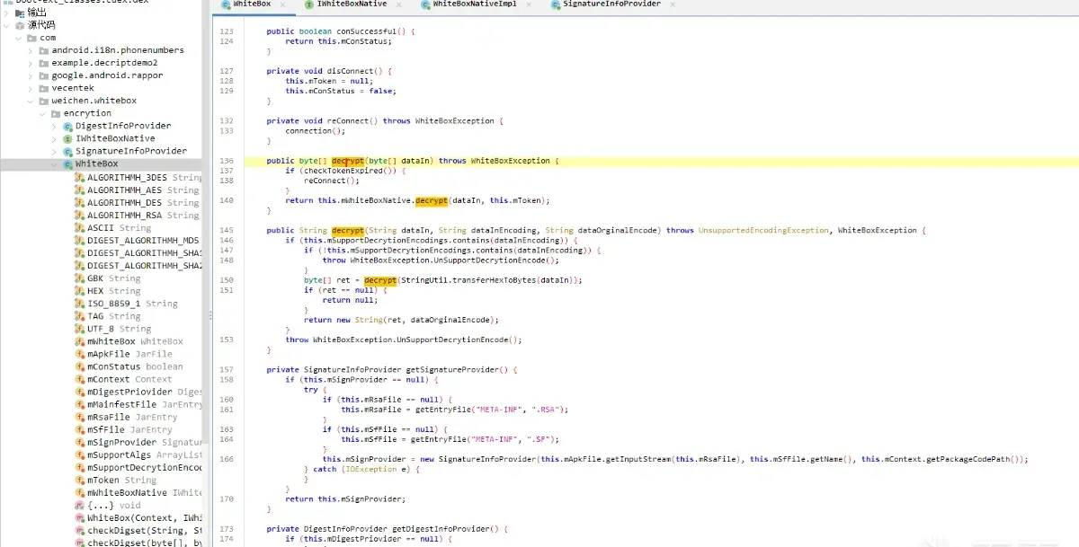 The decompiled dex