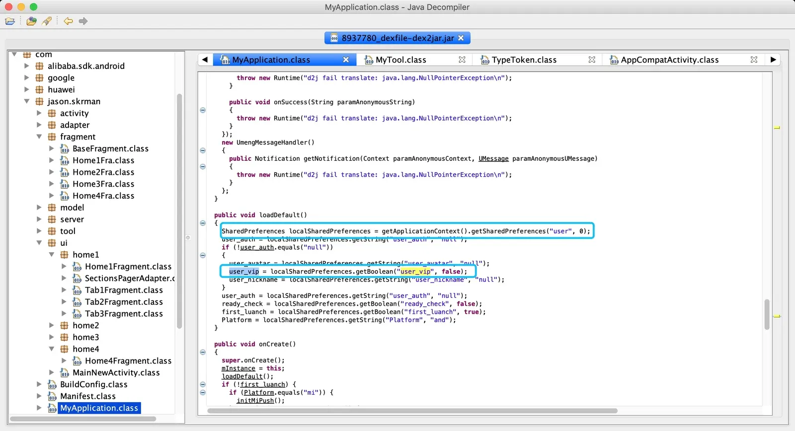 user_vip read from shared_prefs