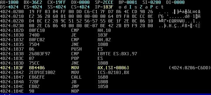 Confirming AH=10h