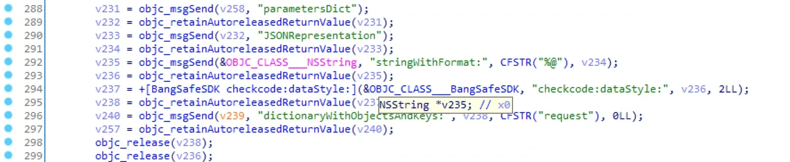 BangSafeSDK and the checkcode call