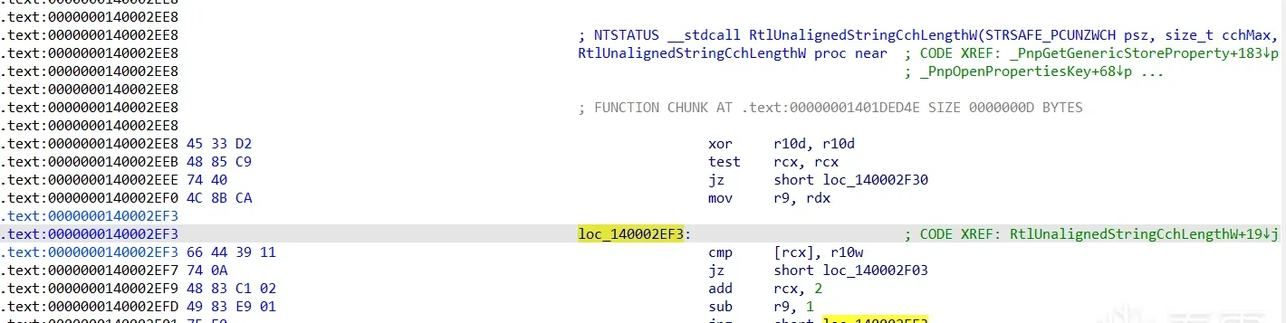 RtlUnalignedStringCchLengthW