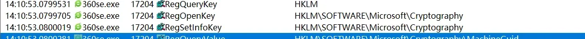 The registry serial value