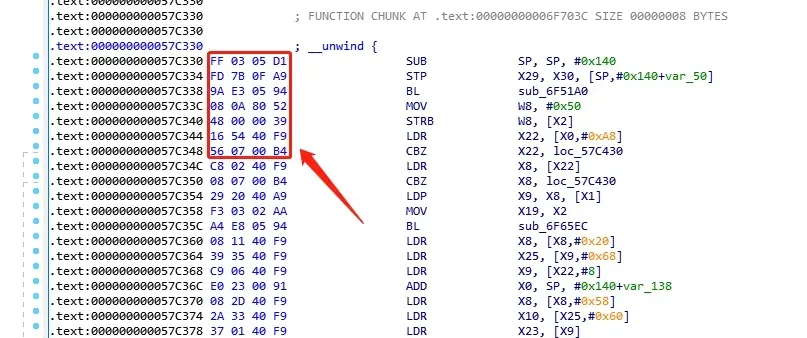 Locating the function by its header bytes