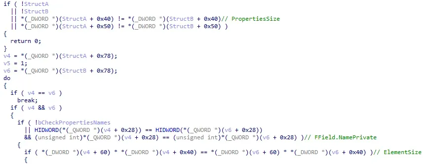 Struct offset in FStructProperty — the FProperty size