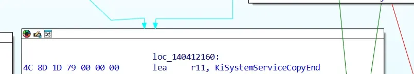 Jumping to KiSystemServiceCopyEnd - 8*ssdtEntry[:4]