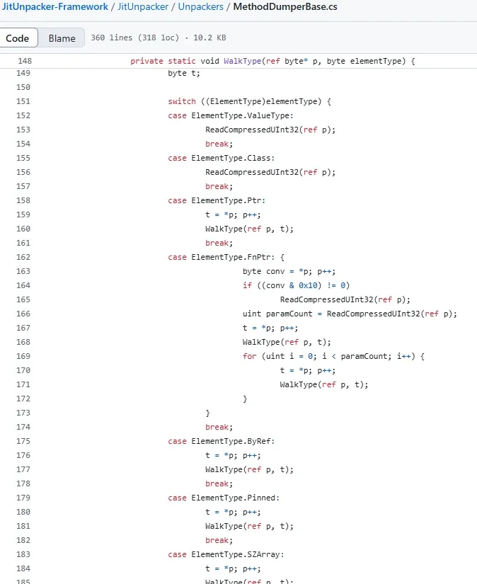 WalkType parsing the various .NET types