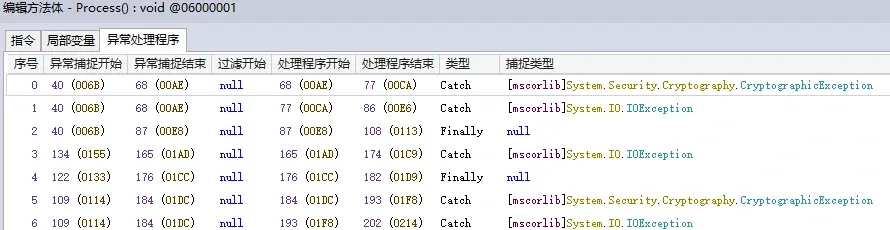 Exception handlers in dnSpy