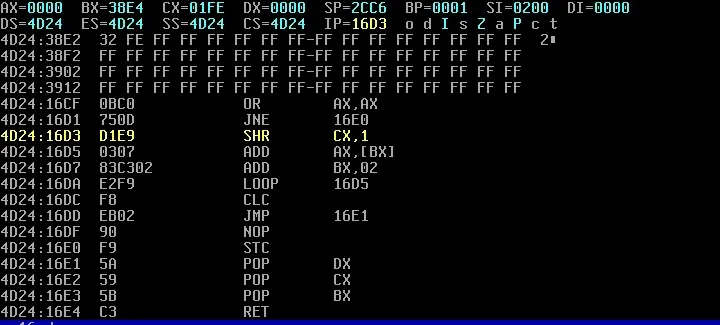 The computed 38E4–39AC region