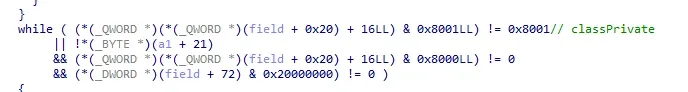 ClassPrivate offset in IDA