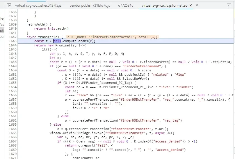 FinderGetCommentDetail → WeixinJSBridge.invoke