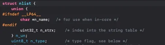 Symbol Table entry layout