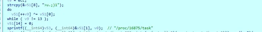 scandir over /proc/<pid>/task