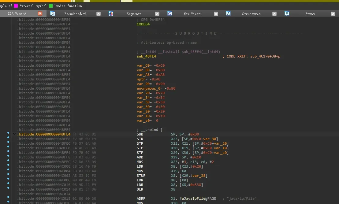 Bitcode section decrypted