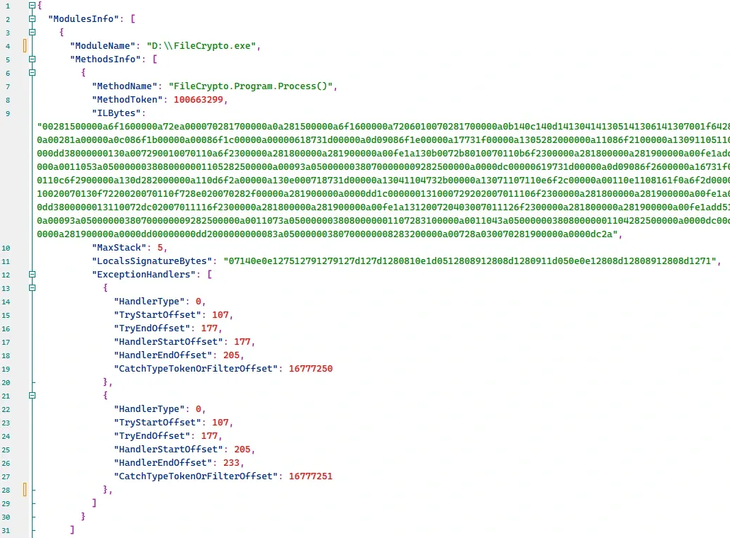 The final JSON output