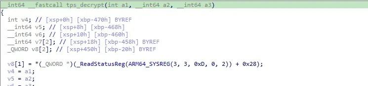 Decrypt function pseudocode