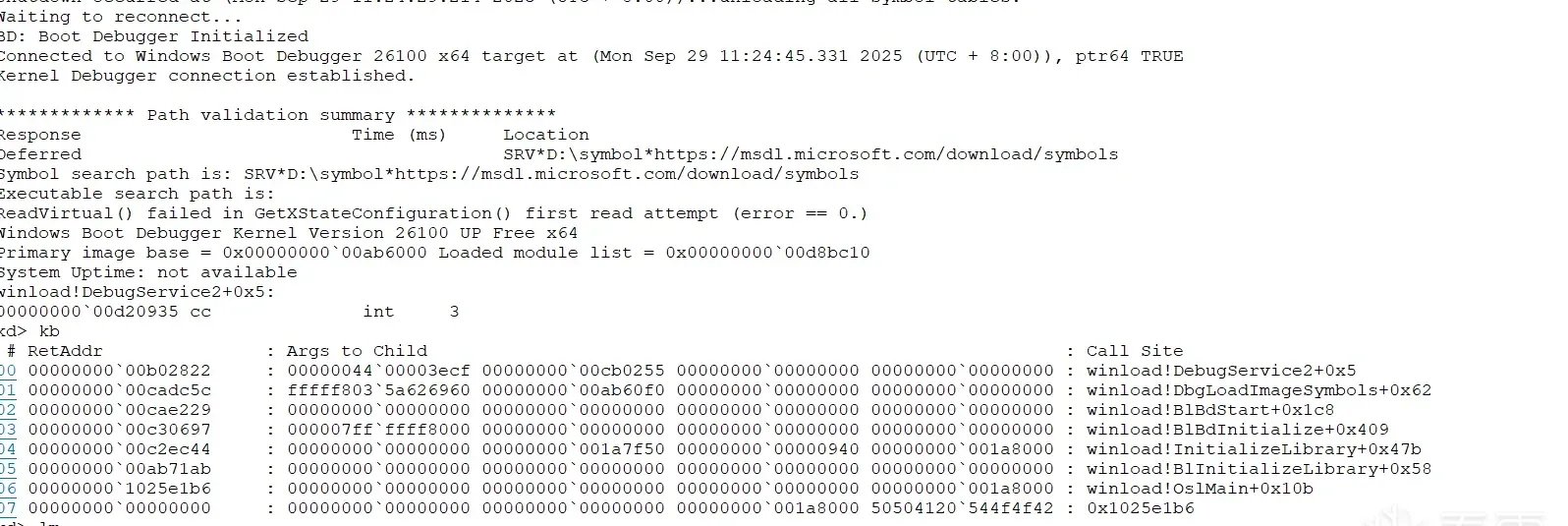 winload debug service entry
