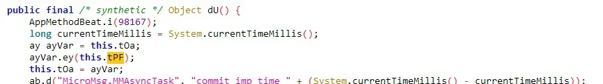 tPF referenced in dU