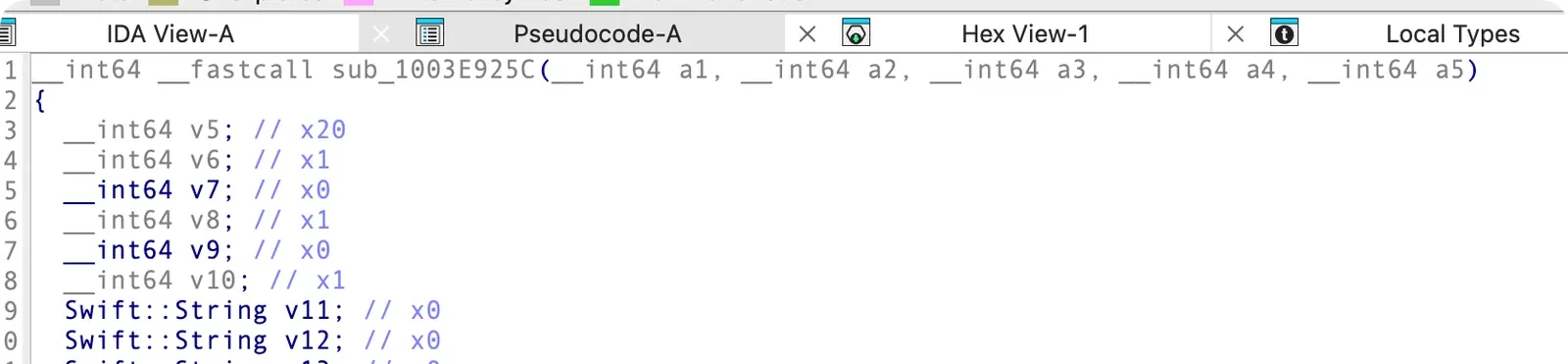 stripped function