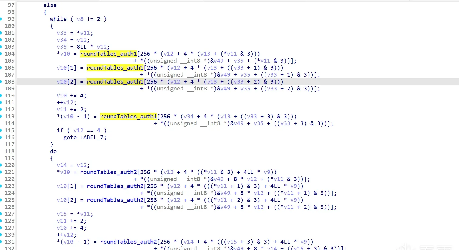 table lookup AES