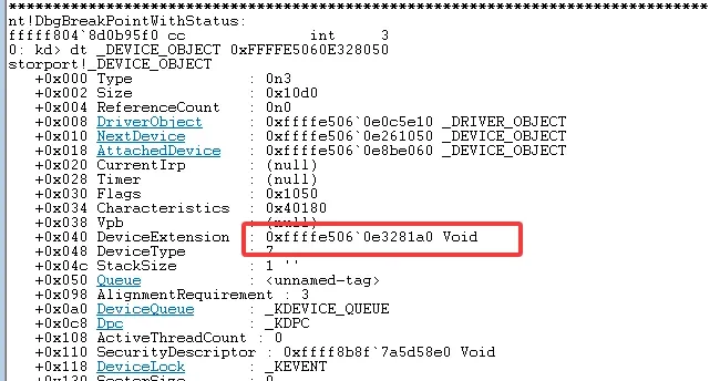 Device type = FILE_DEVICE_DISK