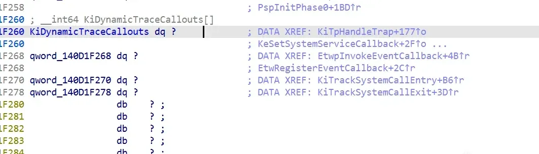 TraceSystemApi table