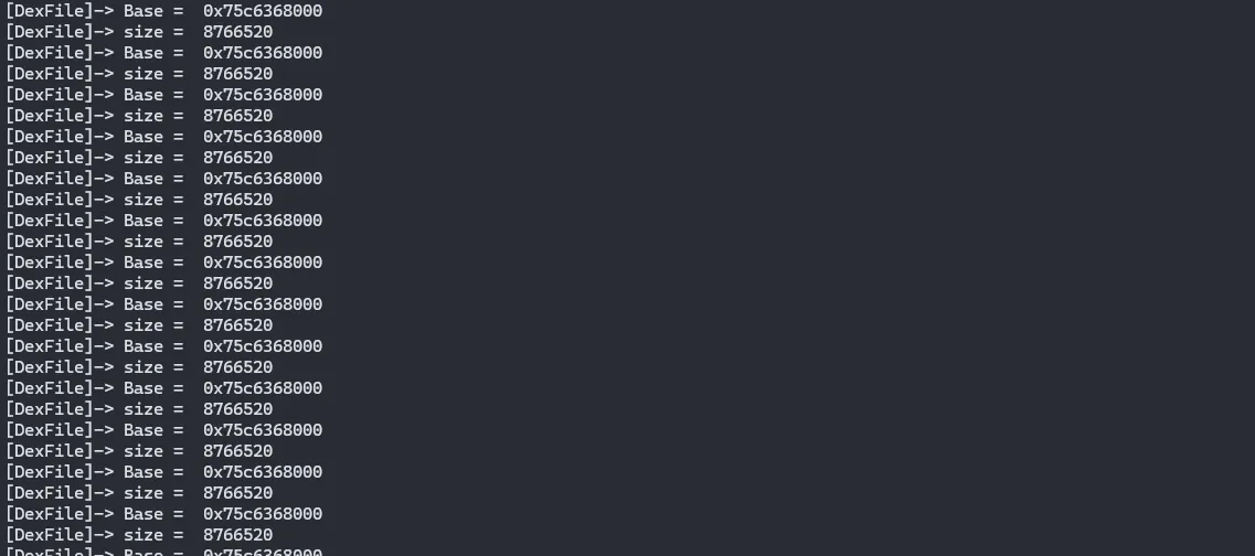 DexFile base and size